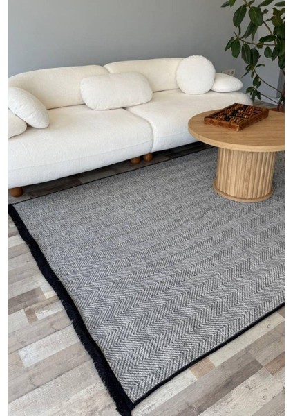 Pera Sisal Yıkanabilir Dokuma Kaymaz Taban Gri Halı Yolluk Kilim