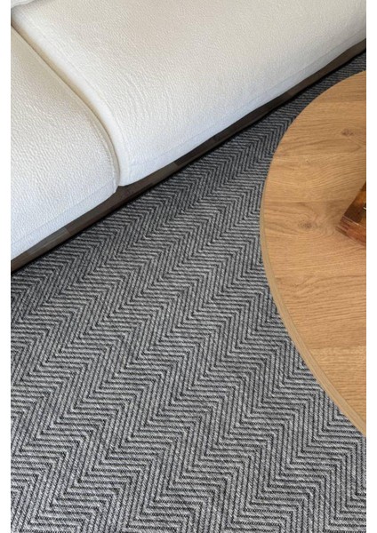 Pera Sisal Yıkanabilir Dokuma Kaymaz Taban Gri Halı Yolluk Kilim