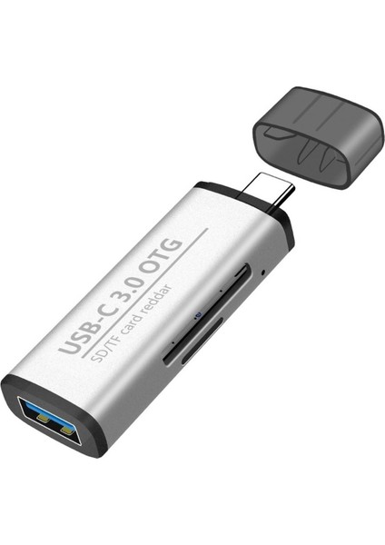 Plentiful Type-C 3in1 USB Kart Okuyucu Micro Sd Card Reader Çevirici Dönüştürücü USB 3.0 Otg Adaptör