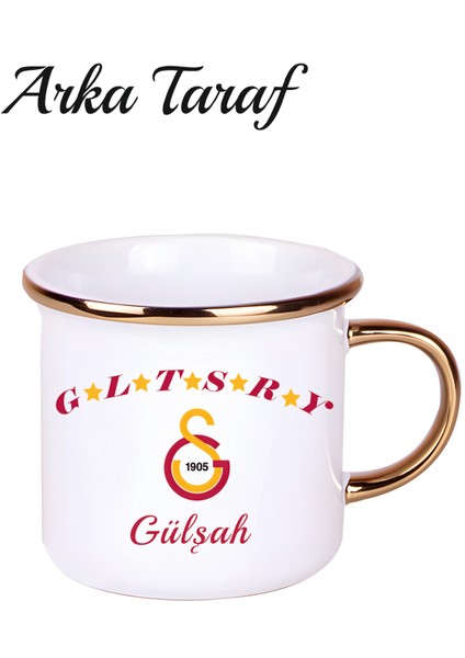 Kişiye Özel Galatasaray Kupa Bardak Altın Yaldızlı Enamel