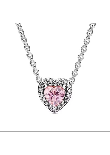Gümüş Pembe Kalp Kolye fırsatları