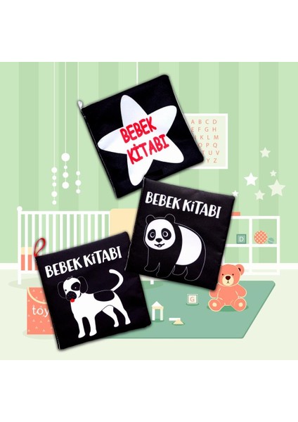 3 Kitap Tox Siyah-Beyaz Evcil, Vahşi Hayvanlar ve Bebek Kumaş Sessiz Kitap T060 T137 T138 - Bez Kitap , Eğitici Oyuncak , Yumuşak ve Hışırtılı indirimleri