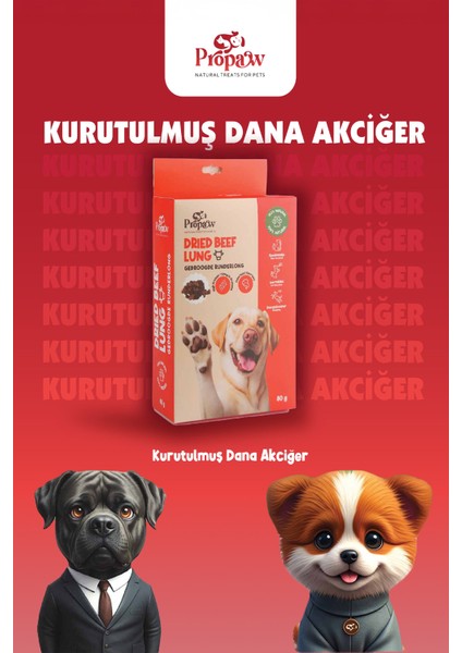 Kurutulmuş Dana Akciğer Lokmalık Köpek Ödül Maması %100 Doğal Tüm Irklar Için Yüksek Protein 80 G fiyatları