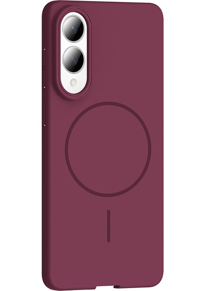 Galaxy S25 Edge Kılıf M-Safe Şarj Özellikli Nua Ruby Sert Kapak - Desert Titanyum