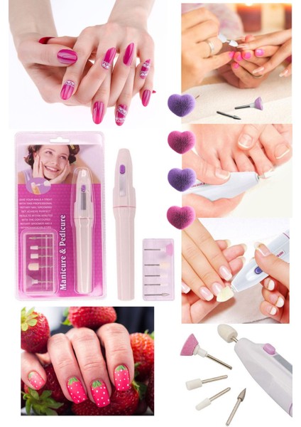 5 Başlıklı Elektrikli Tırnak Manikür Pedikür Törpü Bakım Makinesi Protez Tırnak Cihaz Pilli fiyatları