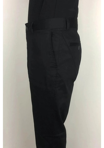 Fistan Store Erkek Siyah Klasik Kesim Rahat Kalıp Boru Paça Yandan Cepli Yazlık Keten Pantolon modelleri