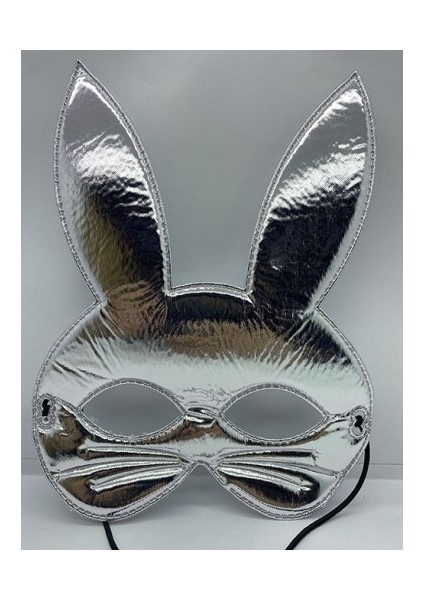 Gümüş Renk Kumaş Tavşan Maskesi