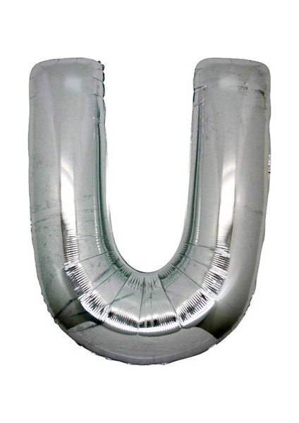 U Harf Folyo Balon Gümüş Renk 40 Inç