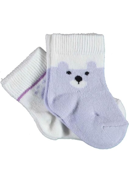 Happy Bear 2'li Çorap Lila