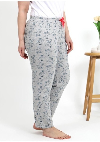 Modaserdem Mdsrdm Kadın Pamuklu Büyük Beden Alt Pijama 27558 Gri