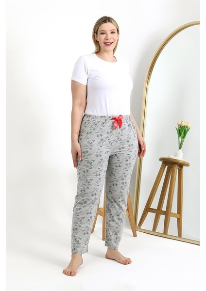Modaserdem Mdsrdm Kadın Pamuklu Büyük Beden Alt Pijama 27558 Gri