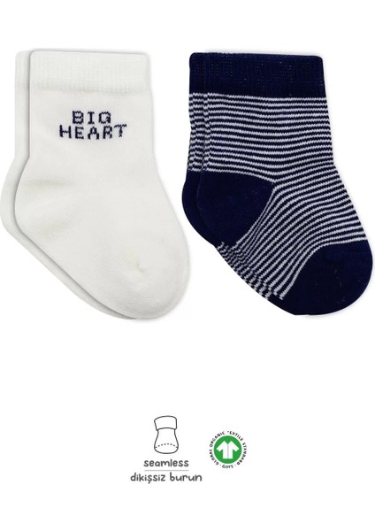 Big Heart Penye Soket Çorap 2'li Lacivert