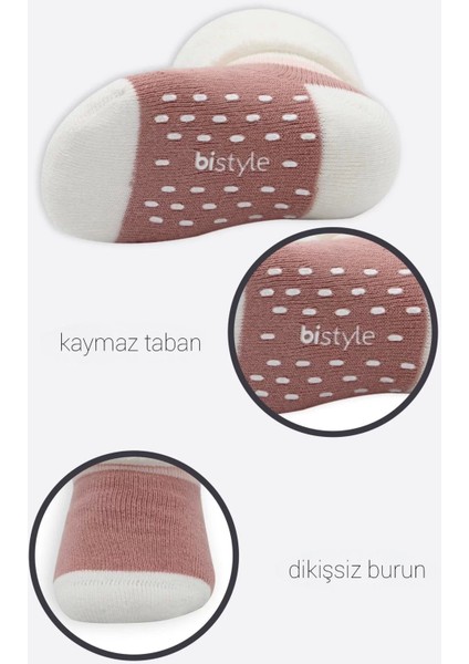 Puanlı Kaymaz Havlu Soket Çorap 2'li Gri Pudra fırsatları