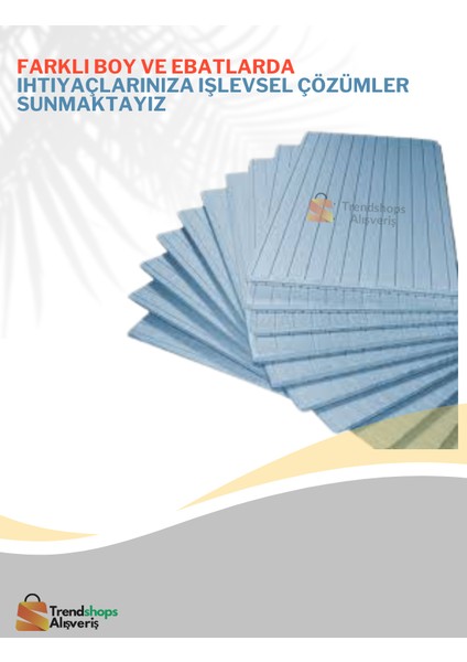 Trendshopsalışveriş 6 Adet 3cm 50X50 Xps Yalıtım Levhası (Oluklu) Kutulu