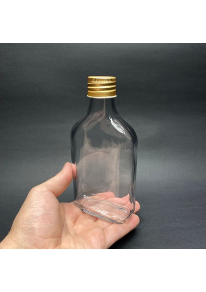 4 Adet Şeffaf Cold Brew Sızdırmaz Kapaklı Soğuk Kahve Yassı Cam Şişe 200 ml ve Çubuk Buz Kalıbı