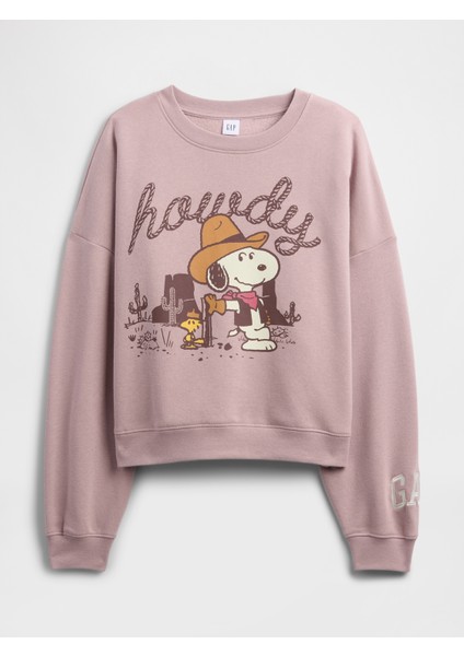 Kadın Açık Kahverengi Snoopy Fleece Sweatshirt fiyatları