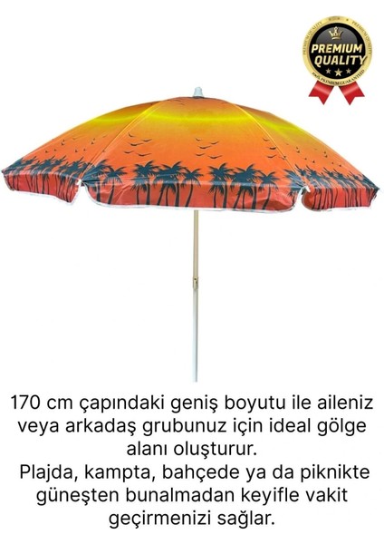 Dayanıklı Katlanabilir Fiber Tel Büyük Boy 170CM Deniz Bahçe Balkon Piknik Kamp Güneş Plaj Şemsiyesi fiyatları