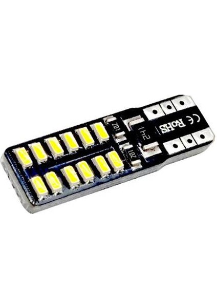 Park Ampulü Dipsiz 24 LED Fiber Canbus T10 12V 5W Beyaz