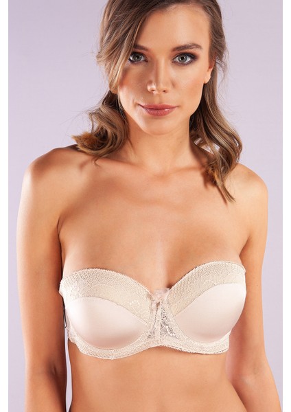 Gala Balconette Foam Cup Lace Bra, Ten Konforlu ve Şık Sütyen, Strapless