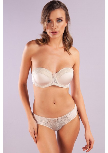 Gala Balconette Foam Cup Lace Bra, Ten Konforlu ve Şık Sütyen, Strapless