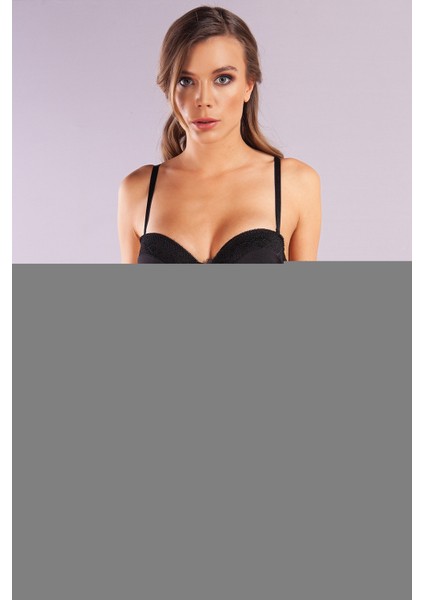 Gala Balconette Foam Cup Lace Bra, Siyah Konforlu ve Şık Sütyen, Strapless