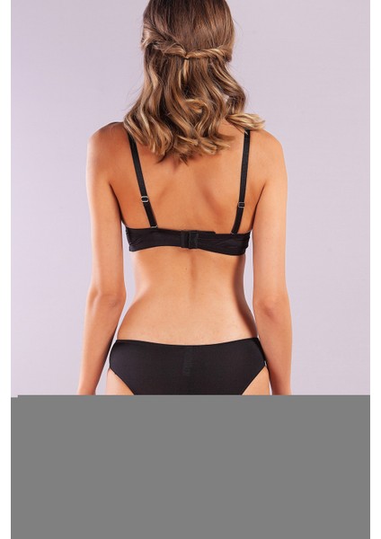 Gala Balconette Foam Cup Lace Bra, Siyah Konforlu ve Şık Sütyen, Strapless
