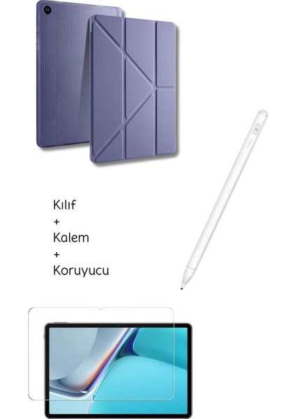 Galaxy A9 Plus X210 11 Inç Uyumlu Tablet Kılıfı Tri Folding Tablet Kalemi FSKL02 Ekran Koruyucu