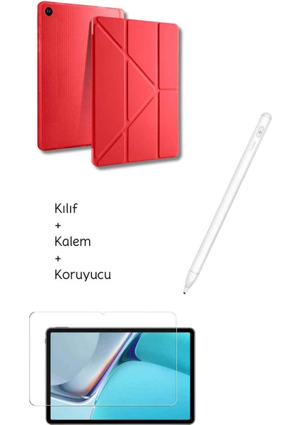 Galaxy A9 Plus X210 11 Inç Uyumlu Tablet Kılıfı Tri Folding Tablet Kalemi FSKL02 Ekran Koruyucu