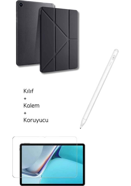 Galaxy A9 Plus X210 11 Inç Uyumlu Tablet Kılıfı Tri Folding Tablet Kalemi FSKL02 Ekran Koruyucu