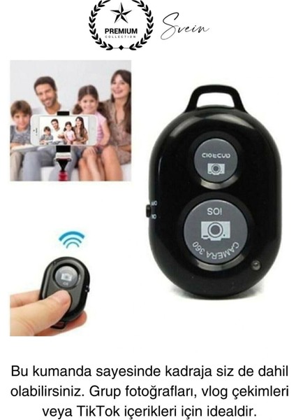 Bluetooth Kablosuz Uzaktan Kumanda Ios Android Uyumlu Selfie Fotoğraf Video Çekme Remote Shutter modelleri