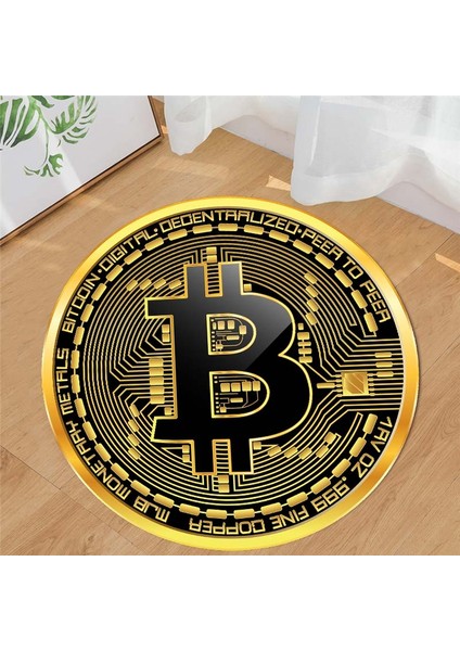 Bitcoin Kripto Para Şeklinde Yıkanabilir Hali ,süngerli Yüzey- Kaymaz Dot Taban