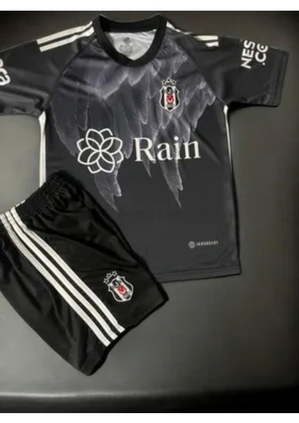 Bêşiktâş 2023-24 Siyah Kartal Desenli Çocuk Forması 4 Lü Set(Çorap Bileklik Hediyelli)