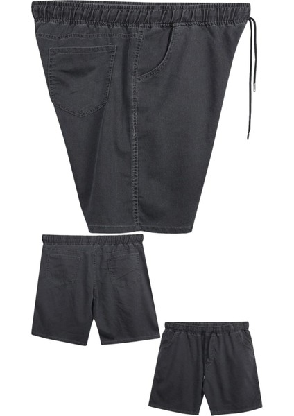 Büyük Beden 120 - 157 Kilo Arası Için Uygun Bedenli Erkek Likralı Bağcıklı Kot Şort modelleri