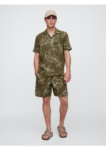 Erkek Haki Gauze Desenli Gömlek modelleri