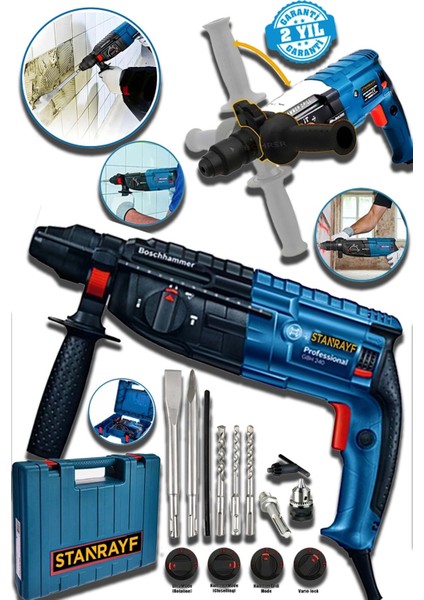 Alman 2.35MM 9600 Wat Bakır Sargılı Çift Çelik Şanzuman Kırıcı Hilti Matkap 5pcs Uç Hediye
