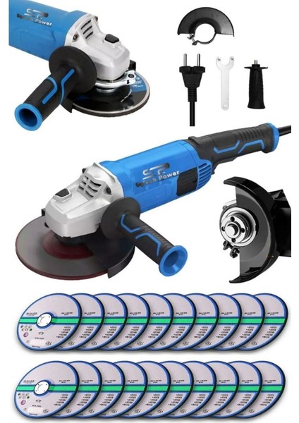 Usa 1500 Watt Bakır Sargı Devir Ayarlı 115-125 mm Avuç Içi Spiral Taşlama Makinası 20 Taş Hediyeli