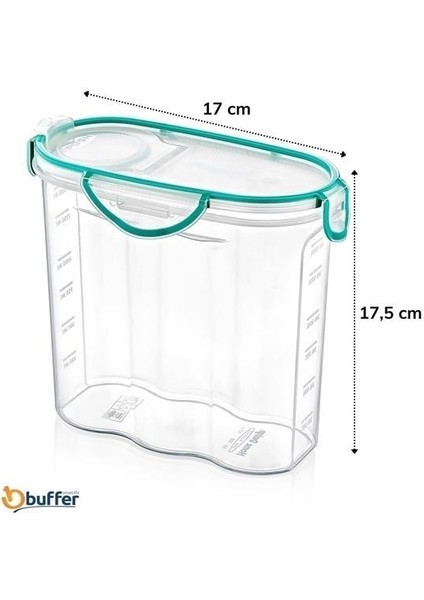 ® Kilitli Kapaklı Contalı Hava,su Sıvı Geçirmez 1,7 Litre Erzak Saklama KABI-SA585