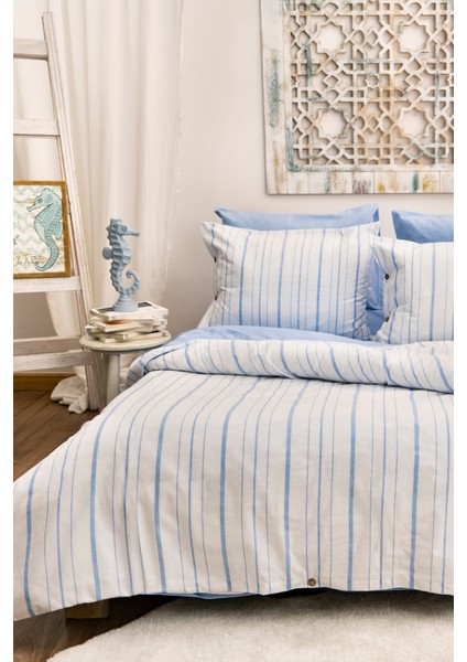 Harmony Hues İpliği Boyalı Doğal Çift Kişilik Nevresim Takımı (Çarşafı Lastikli)
