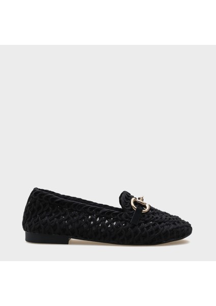 Tani Hasır Örgü Metal Tokalı Kadın Loafer