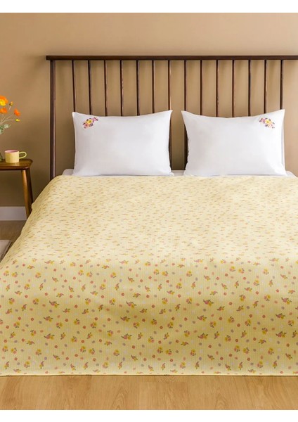 Lcw Home Karişik Çiçekli %100 Pamuk Çift Kişilik Pike Seti