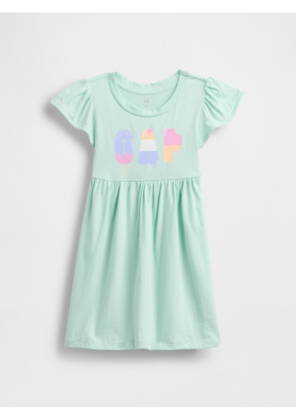 Kız Bebek Yeşil Gap Logo Elbise