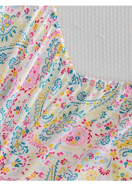 Lcw Home Karişik Çiçek Desenli Çift Kişilik Lastikli Çarşaf