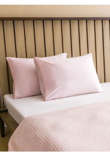 Lcw Home Pembe Desenli %100 Pamuk Çift Kişilik Pike Seti