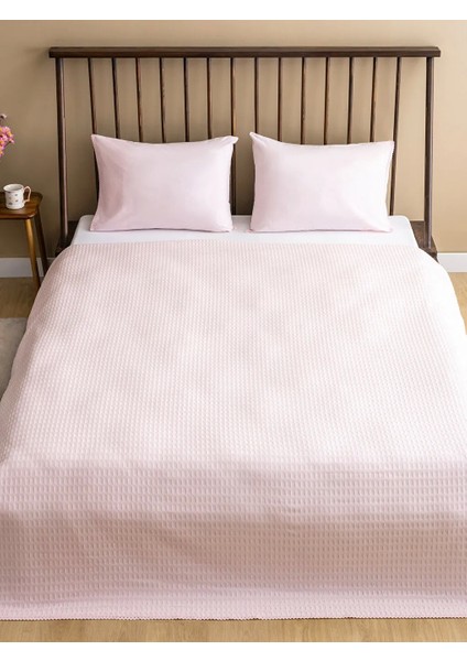 Lcw Home Pembe Desenli %100 Pamuk Çift Kişilik Pike Seti
