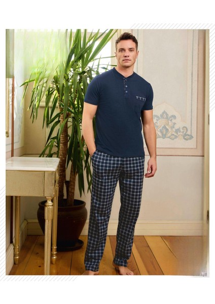 Erkek Düğme Yaka Kısa Kol Pijama Takımı 6850/10 - 1 Adet