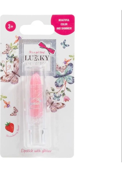 Lukky Simli Ruj Pembe Çilek Aromalı
