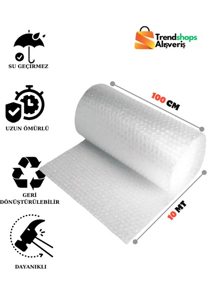 Trendshopsalışveriş 100X10 mt Balonlu Ambalaj Naylon Patpat 35 gr
