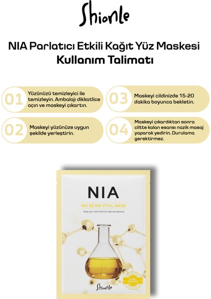 Pirinç Kepeği & Niasinamid Işıltısı ile Cildinize Derinlemesine Besleme Sunan Nıa Beam Vıtal Kore Kağıt Yüz Maskesi