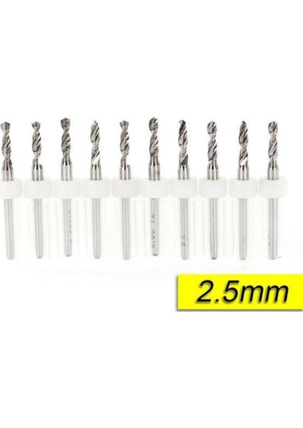Pcb Mikro Karbür Cnc Matkap Ucu 10LU Set 2,50MM Tungsten 18 Shank