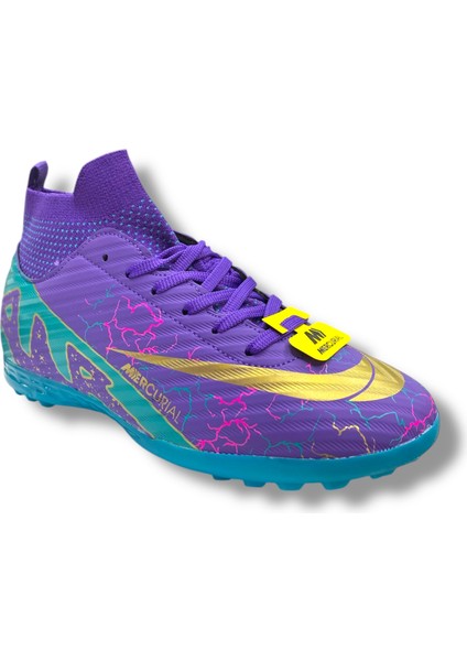 Çoraplı Halısaha Ayakkabı Mor Turkuaz Desenli fiyatları